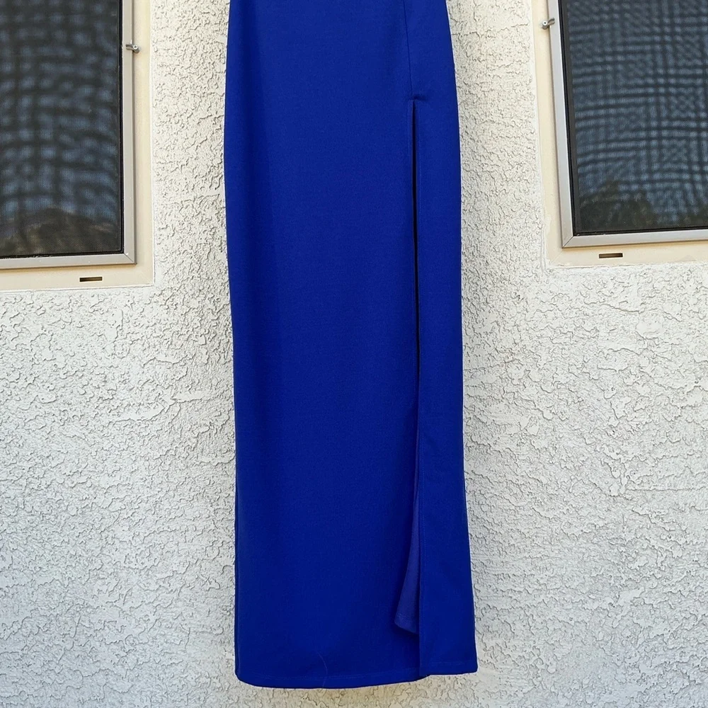 NWT Lulu’s Head to Cocktail Hour Royal Blue Halter Neck Maxi Dress Medium Chic